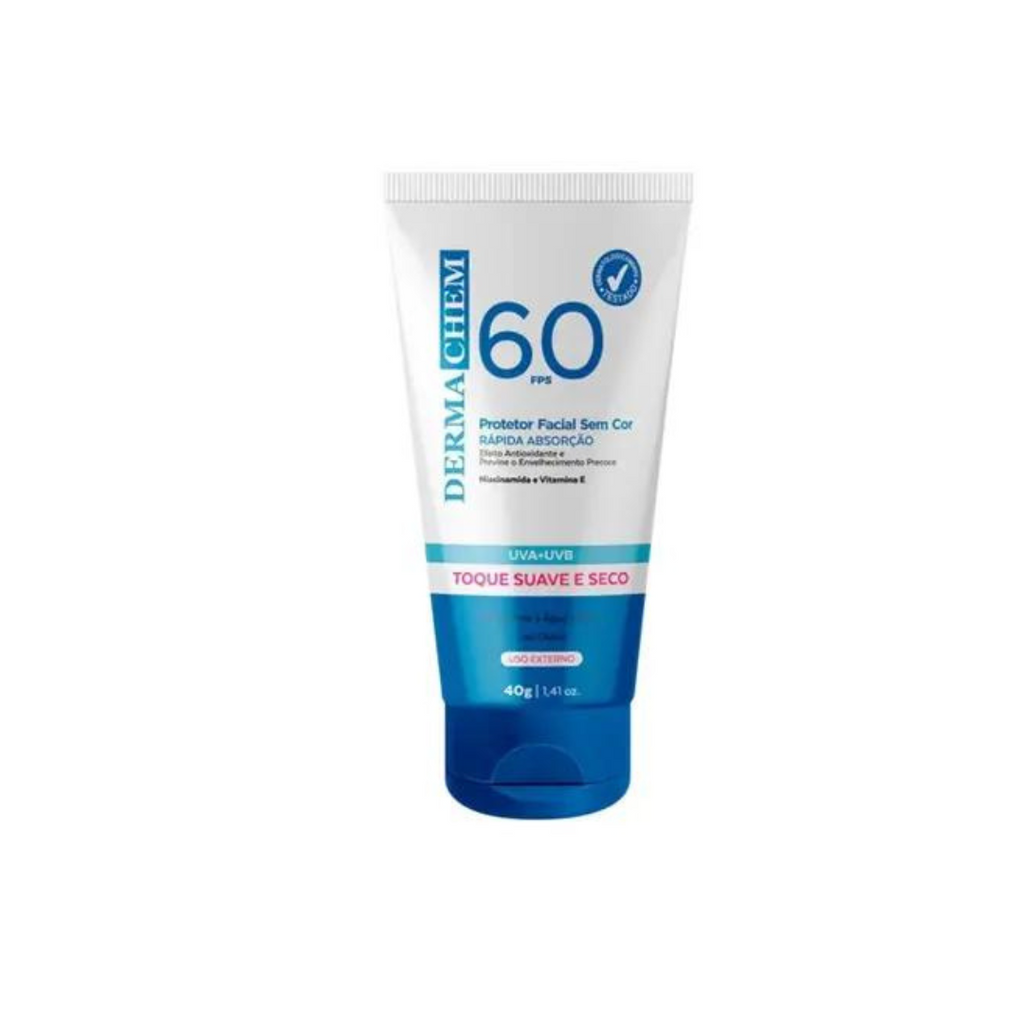 Protetor Solar Facial  FPS 60 - Sem Cor Dermachem 40G