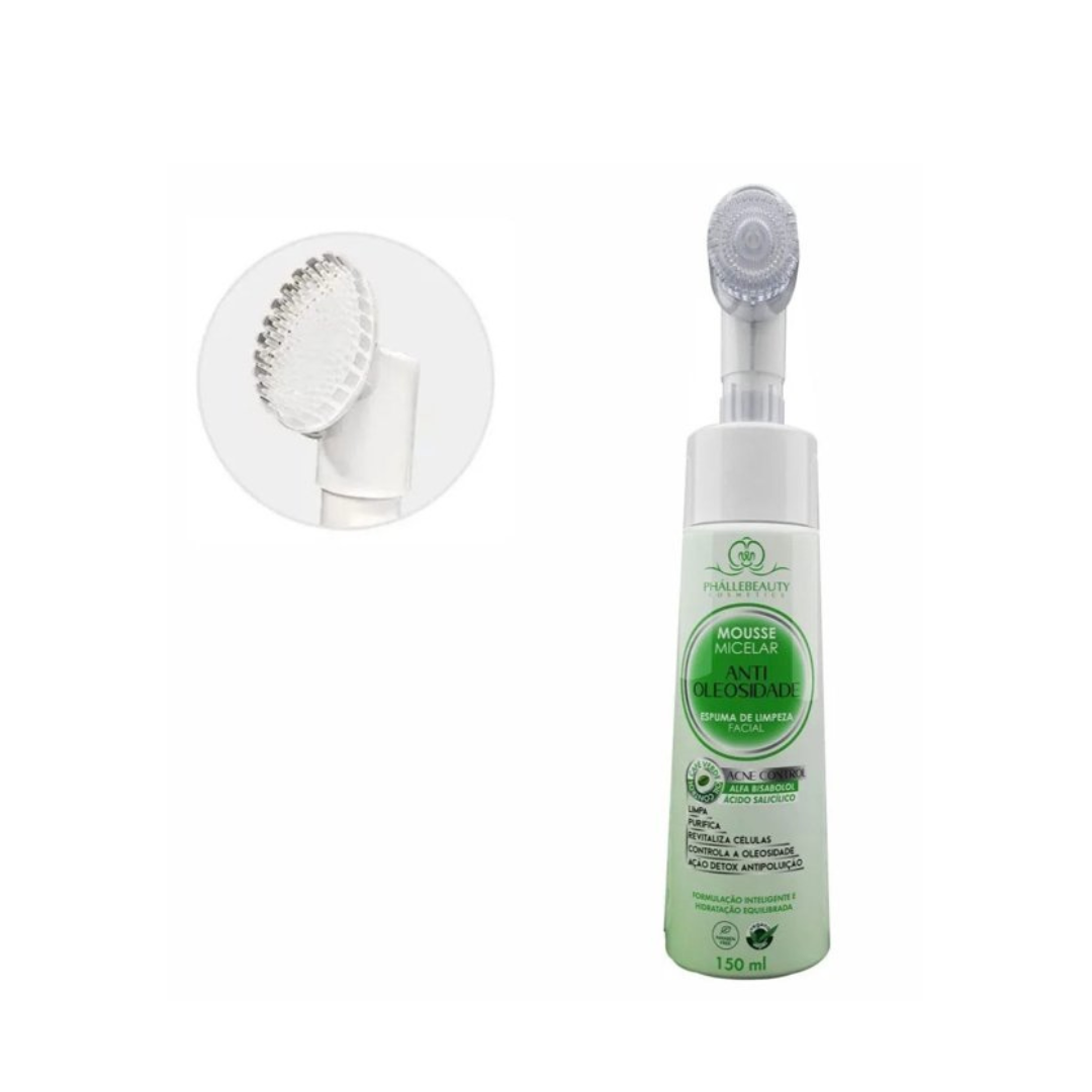 Mousse Micelar Espuma de Limpeza Facial Antioliosidade - 150ml Phállebeauty